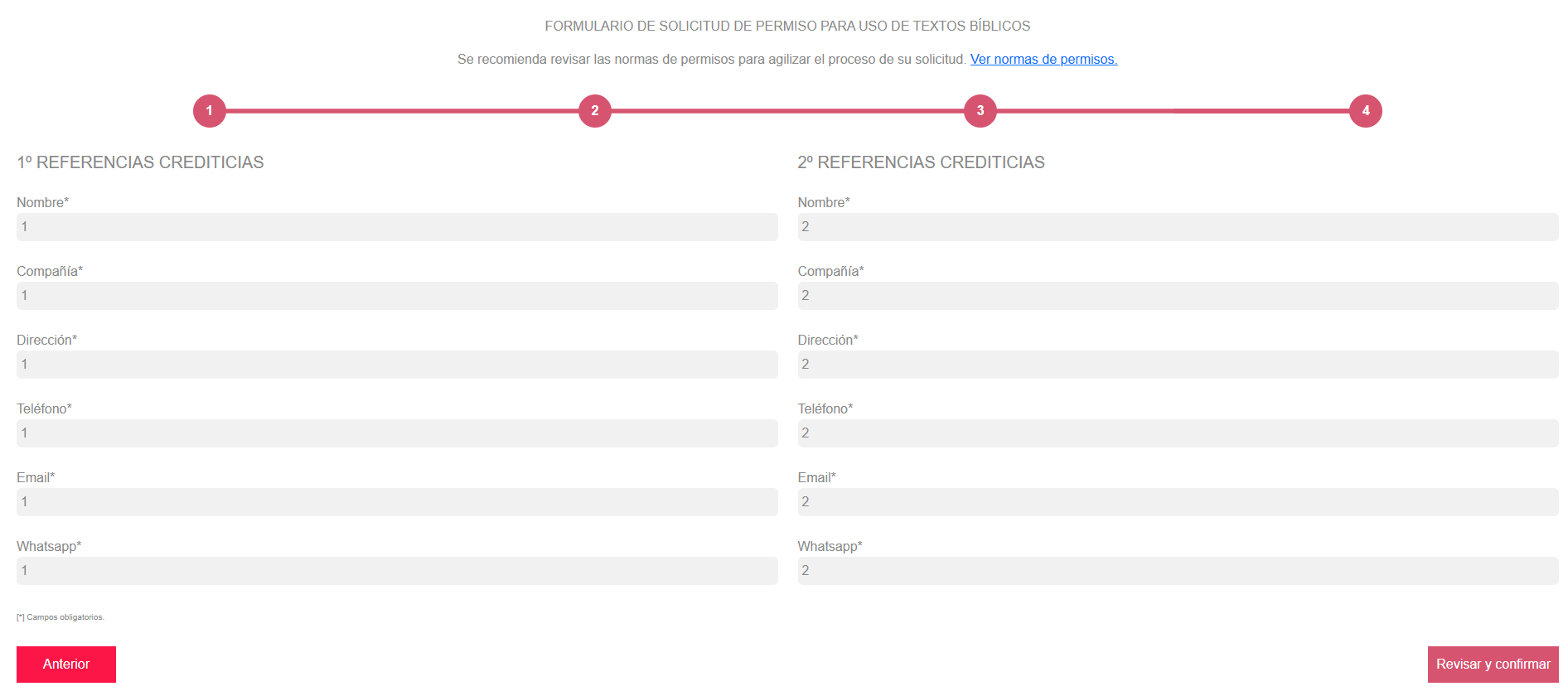 Paso 4 - Información de Contacto