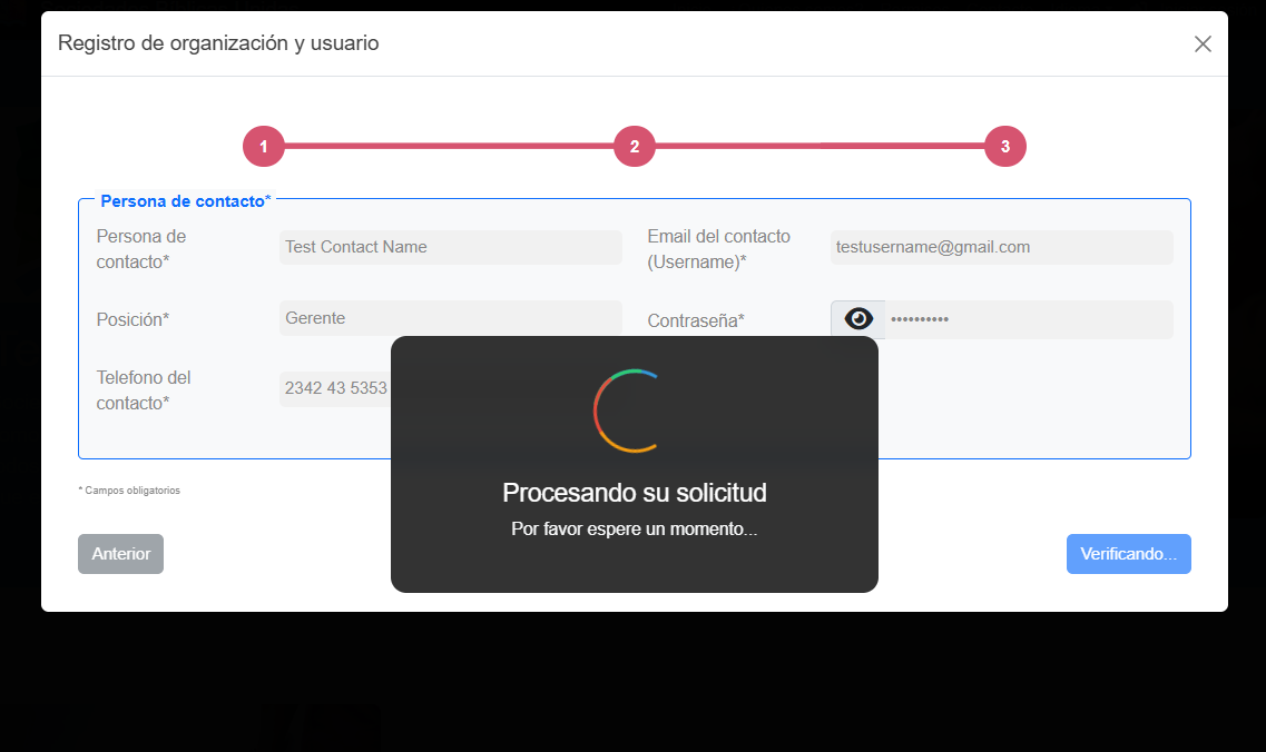 Modal de Carga